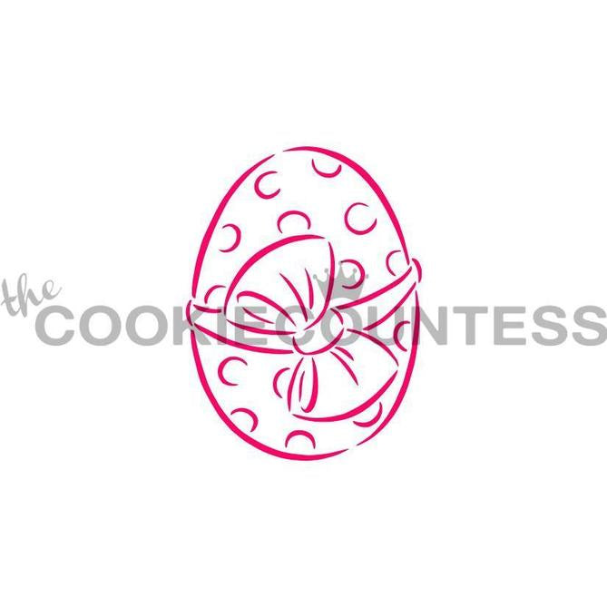 Easter Egg with Bow Cookie Stencil