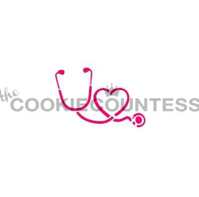 Stethoscope and Heart Stencil