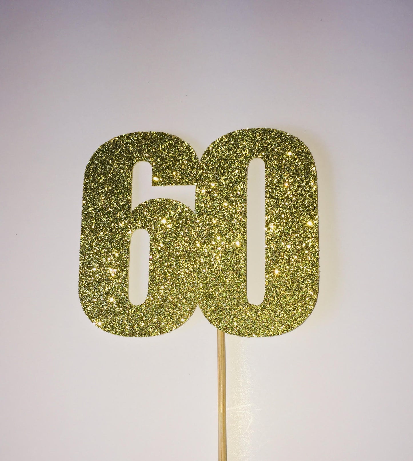 60 Cake Topper - Glitter Gold - Small