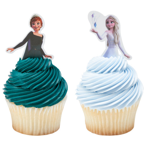 Disney Frozen II, Anna and Elsa Cupcake Picks - 12 Picks