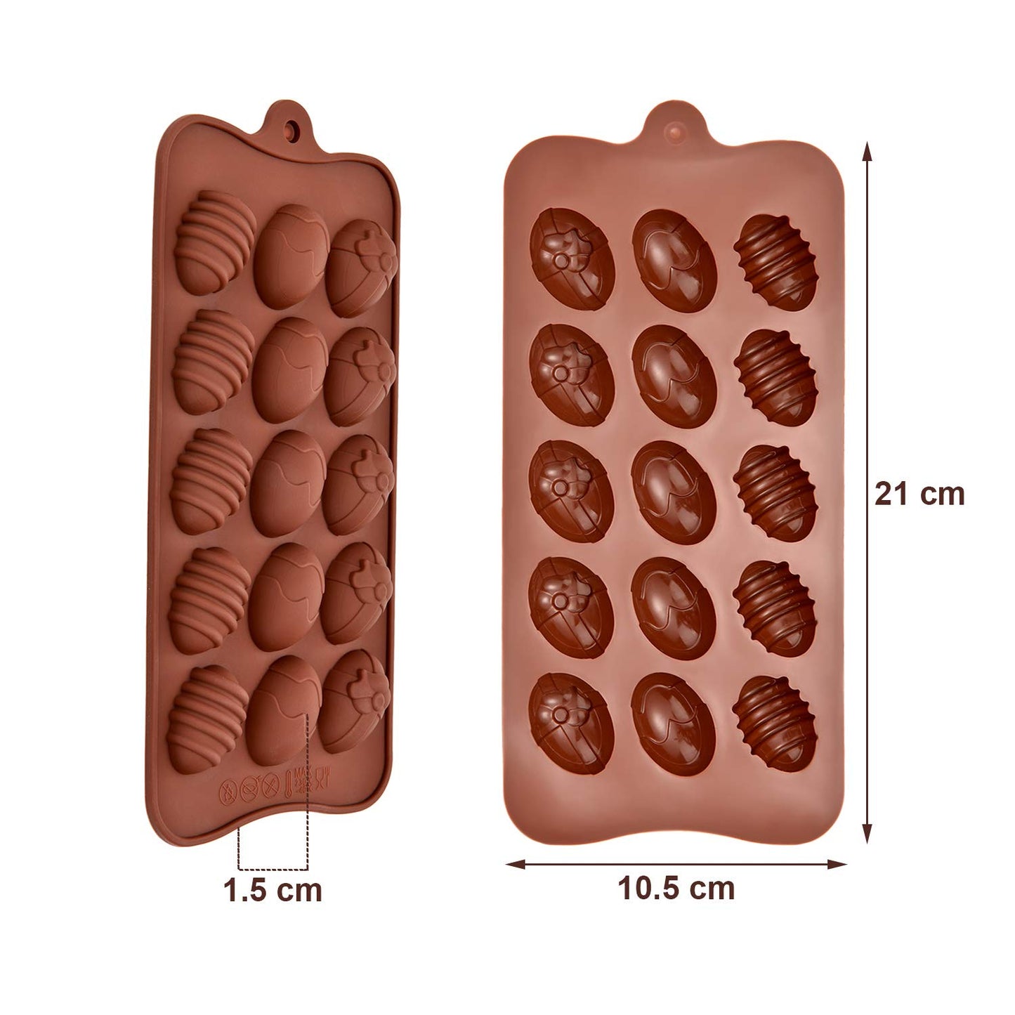 3D Silicone Baking Mold - Easter Eggs - 15 Cavity