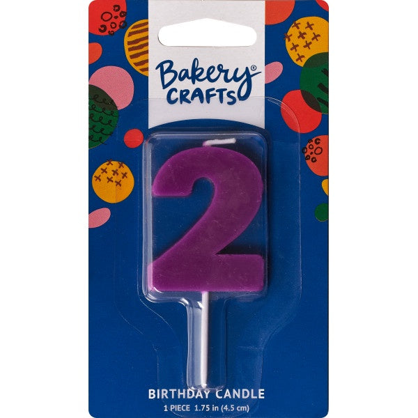Mini Block Number Candle - 2 - Purple