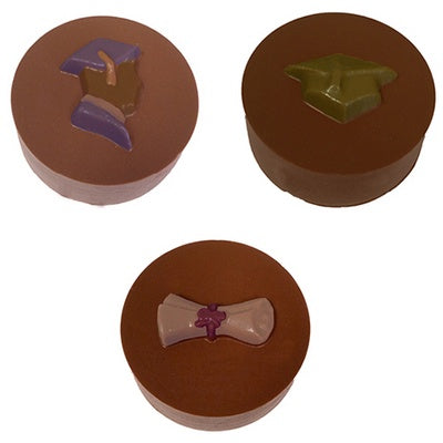 Assorted Graduation Symbols Chocolate Covered Cookie Mold – Frans Cake and  Candy