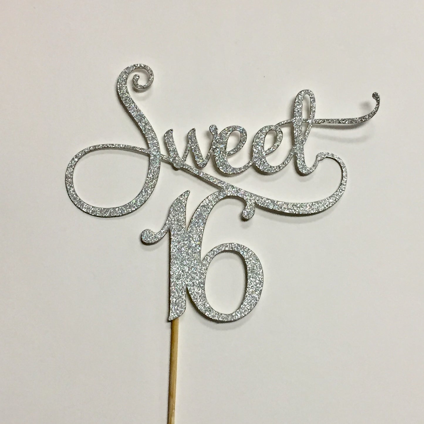 Sweet 16 Cake Topper - Silver