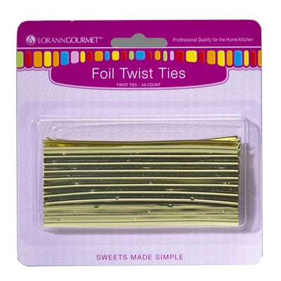 Lorann Gold Foil Twist Ties | 50 Count