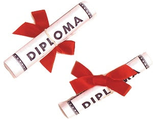 Paper Diploma with Red Bow 4.5"