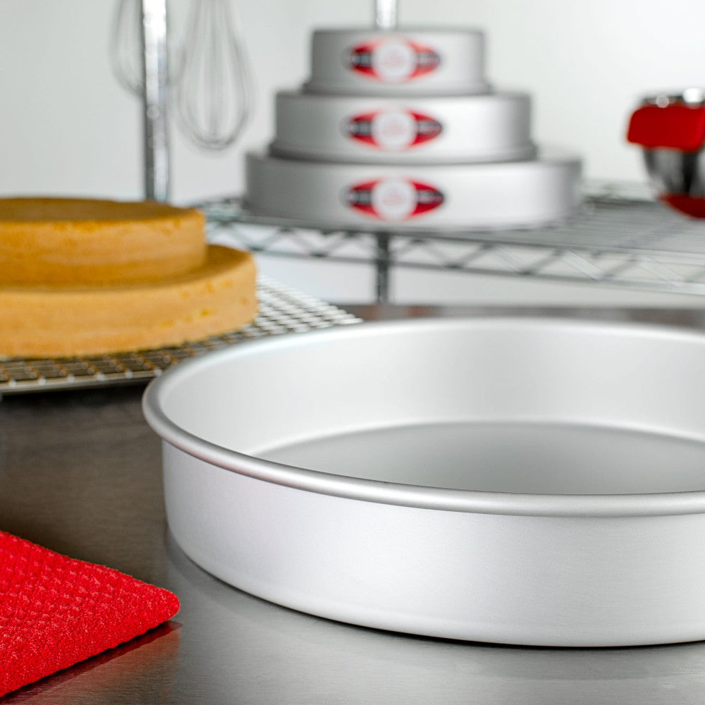 image of round fat daddios cake pans that are 2 inches deep