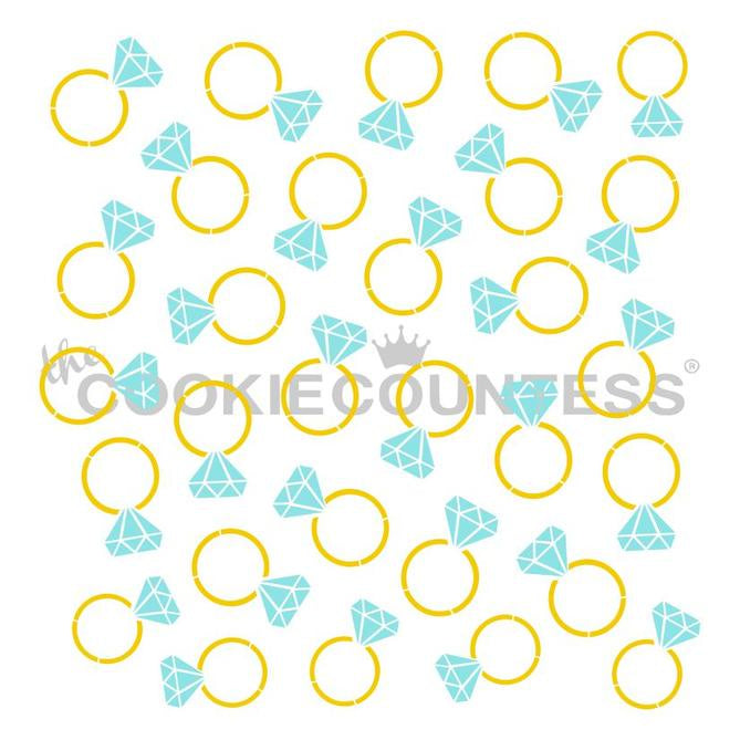 2 Piece Diamond Rings Stencil Set