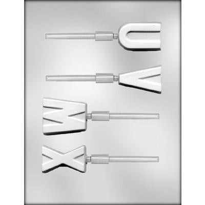 Initial U-V-W-X Lollipop Chocolate Mold