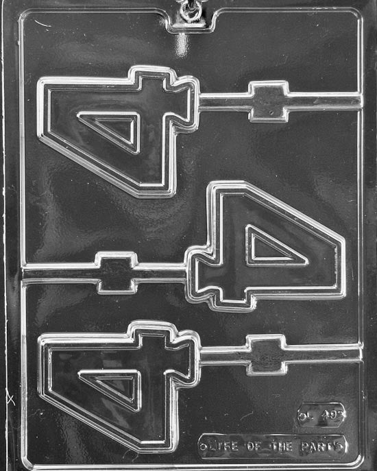 Number 4 Lollipop Chocolate Mold