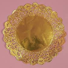 12" Gold Doilies - 10 Pieces
