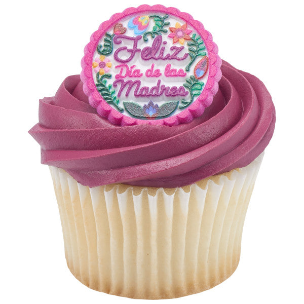 Feliz Dia De Las Madres Cupcake Rings - 12 Rings