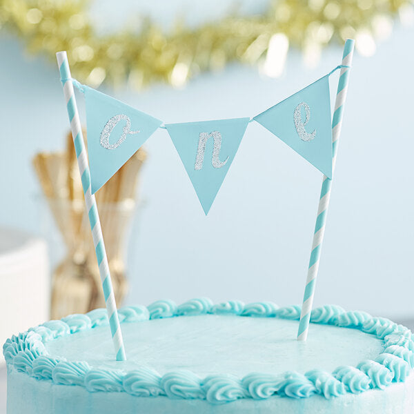 1st Birthday Cake Topper in Blue