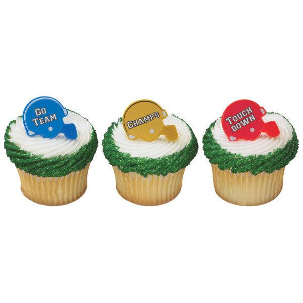Football Helmet Cupcake Rings - 12 Cupcake Rings