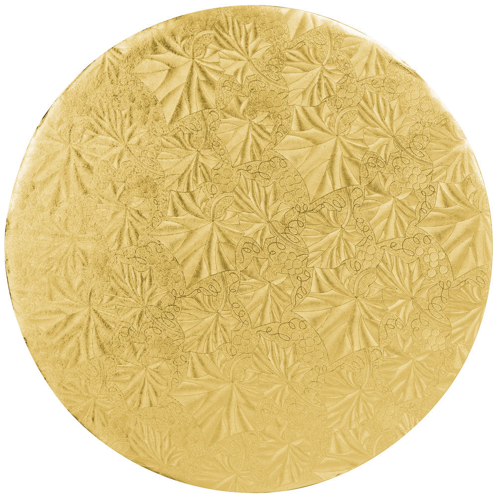image of 12 inch gold cake drum that is 1/4 inch thick