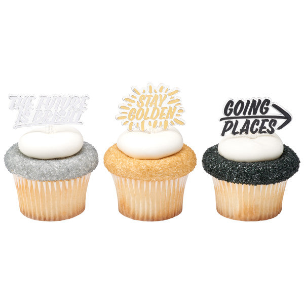 The Future Is Bright Graduation Cupcake Picks - 12 Per Package