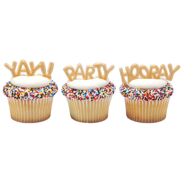 Mini Gold Balloon Celebration Words 12 pc