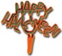 Happy Halloween Pick orange green