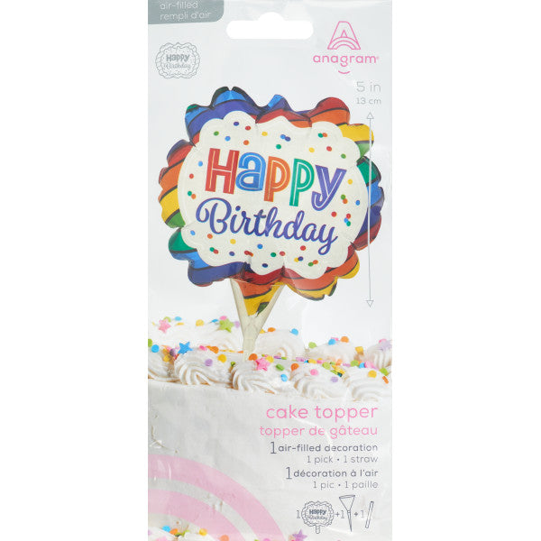 Inflatable Happy Birthday Balloon Cake Topper