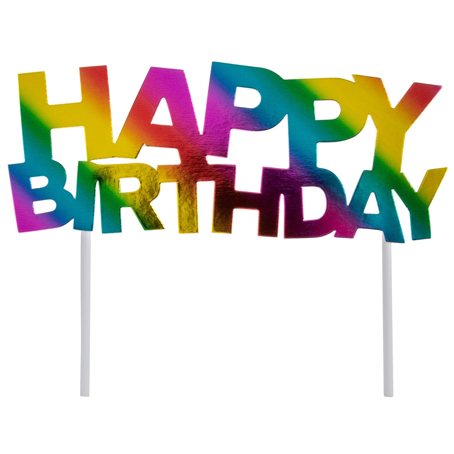 Happy Birthday Cake Topper with Rainbow Colors