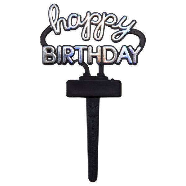 Happy Birthday Neon Cupcake Pick