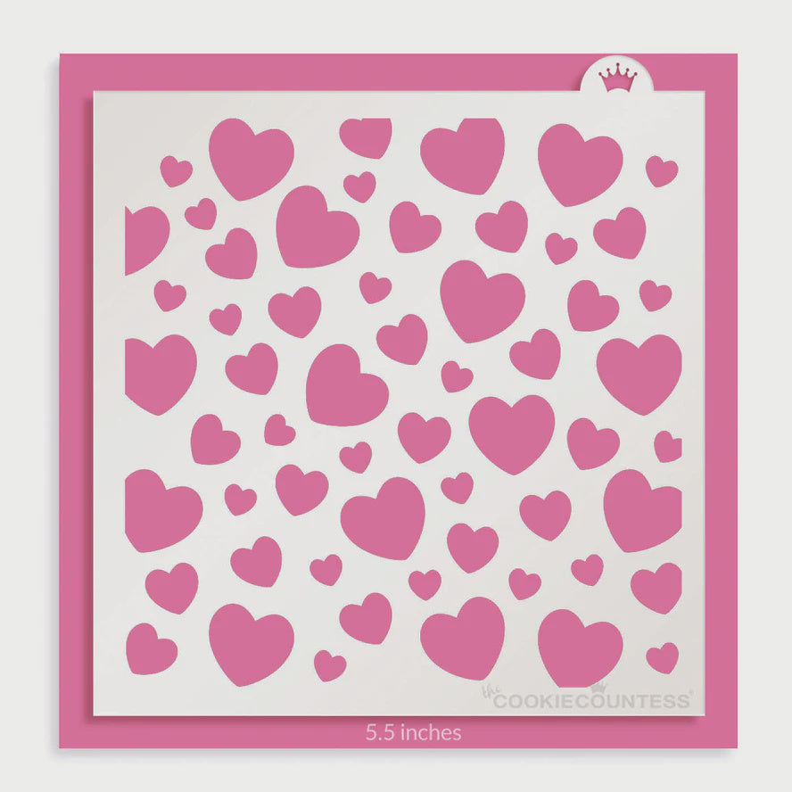 Heart Confetti Pattern Stencil