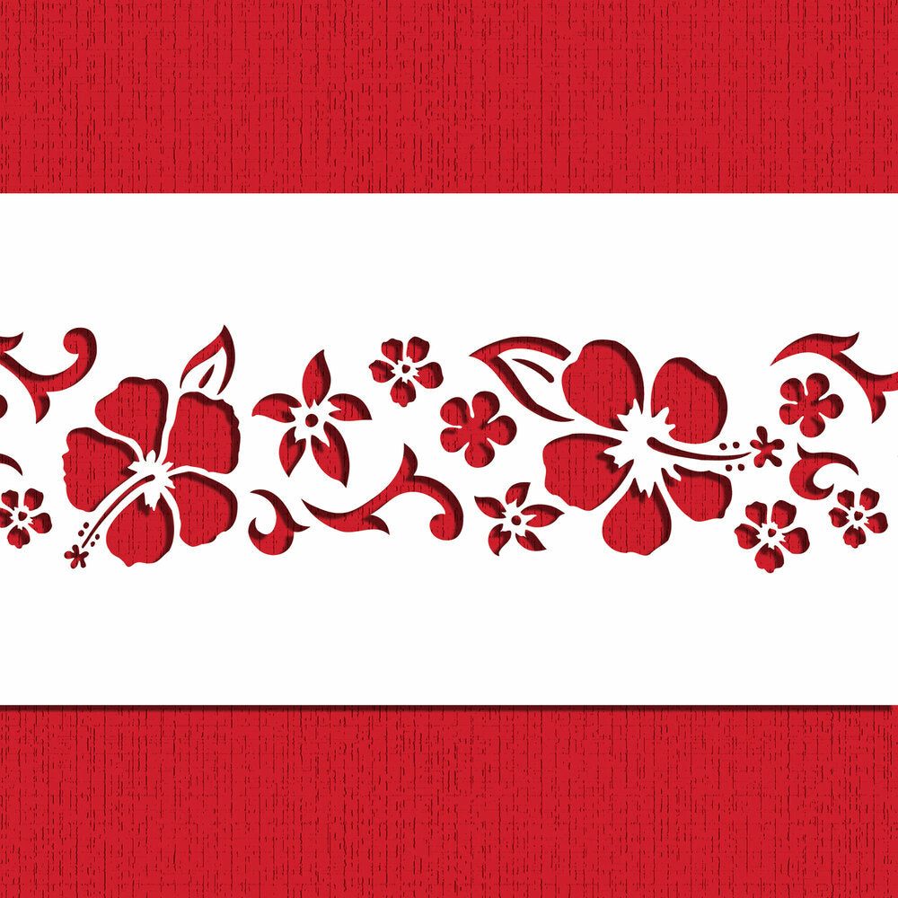 Hibiscus Cake Side Stencil