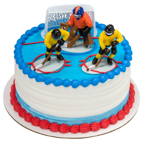 Hockey Face Off Cake Topper Set