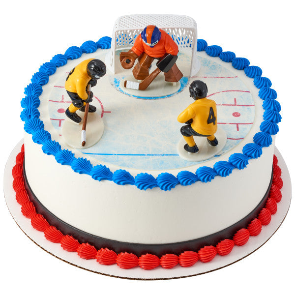 Hockey Face Off Cake Topper Set