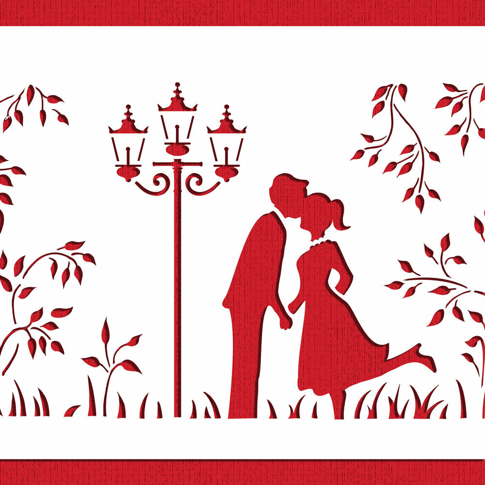 Kissing Couple Cake Stencil