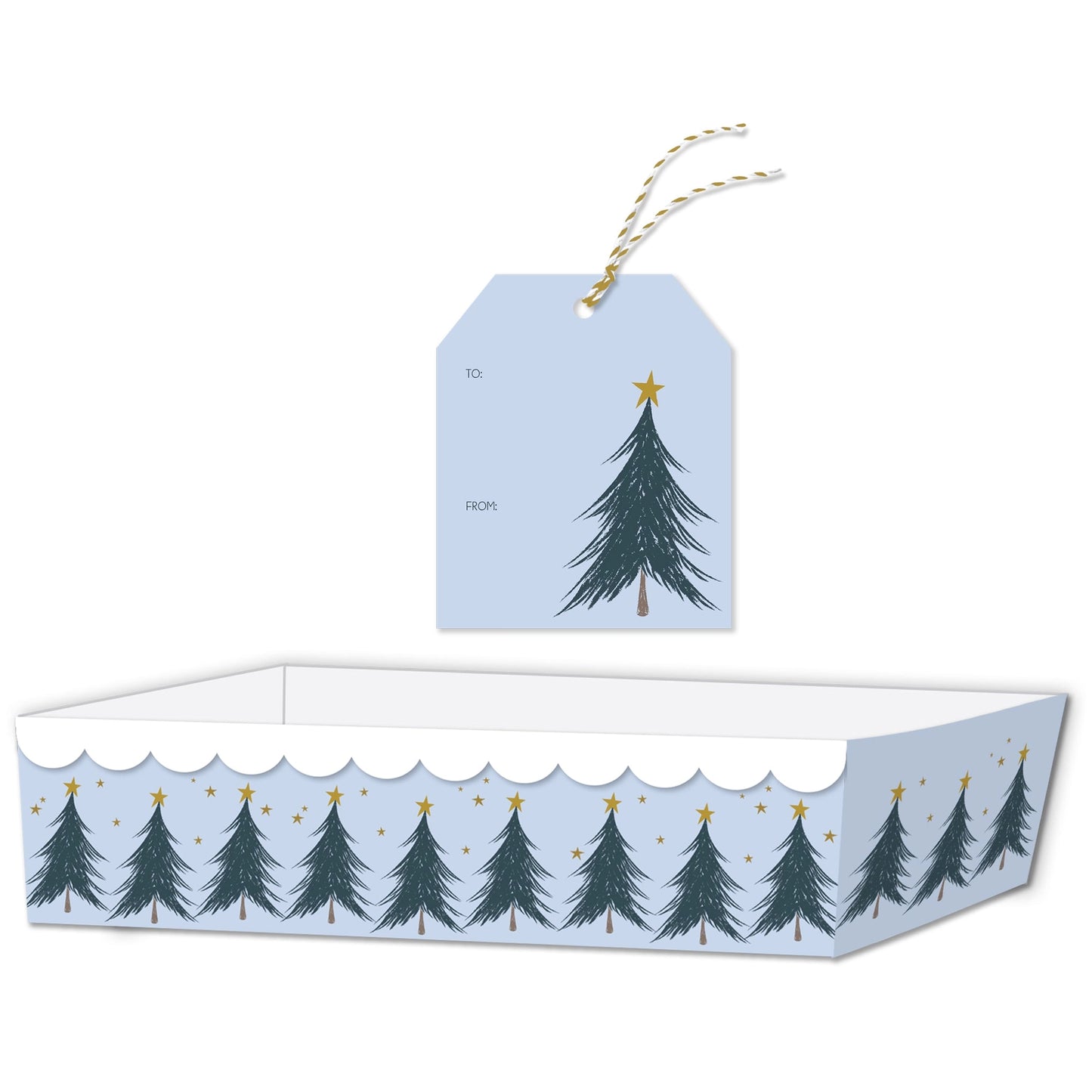 Blue Pine Trees Disposable Mini Loaf Pan