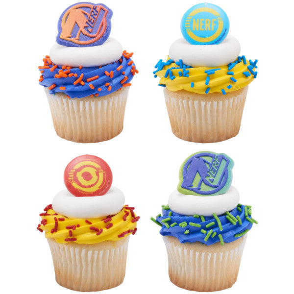 Nerf On Target Cupcake Rings - 12 Rings