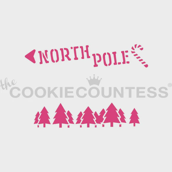 North Pole Cookie Stick Stencil
