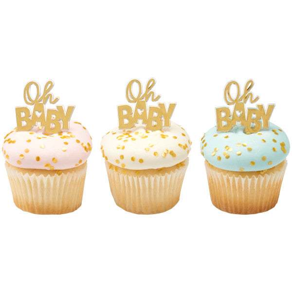 Oh Baby Cupcake Pick - 6 Per Package