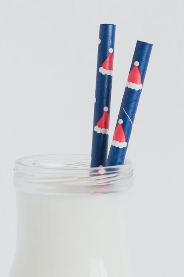 Santa Hat Cake Pop Straws - 25 Straws