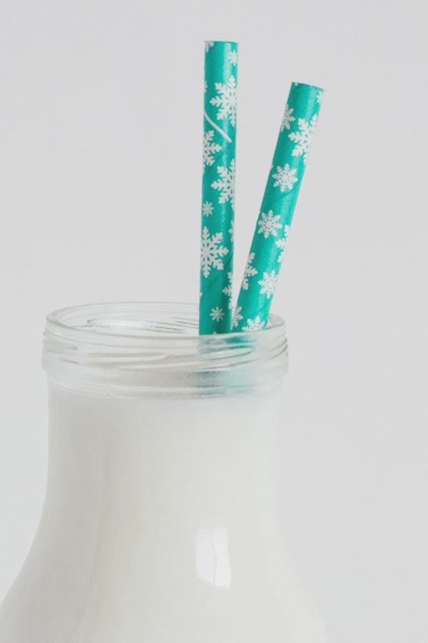 Teal Snowflake Cake Pop Straws - 25 Straws