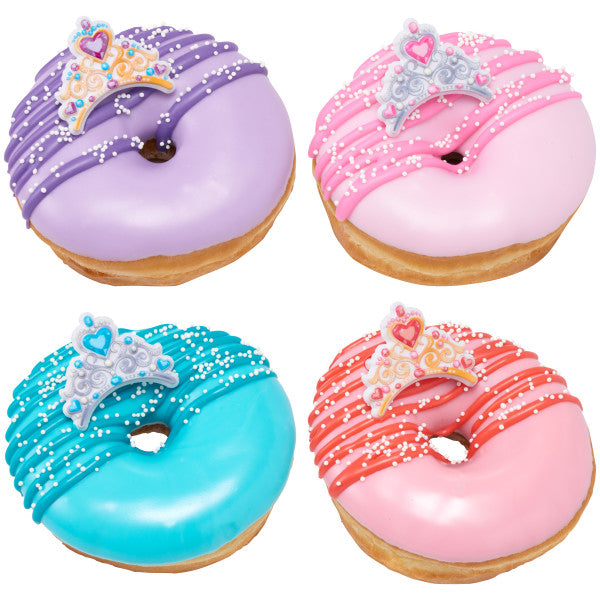 Tiara / Princess Crown Cupcake Rings - 12 Rings