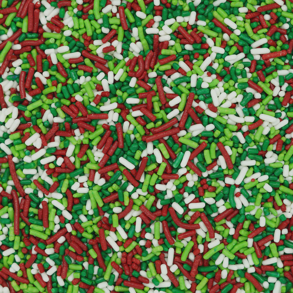 Red, White, Green & Lime Green Sprinkles / Jimmies