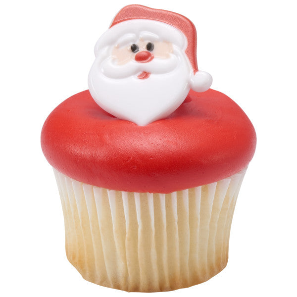 Santa Face Cupcake Rings - 12 Rings