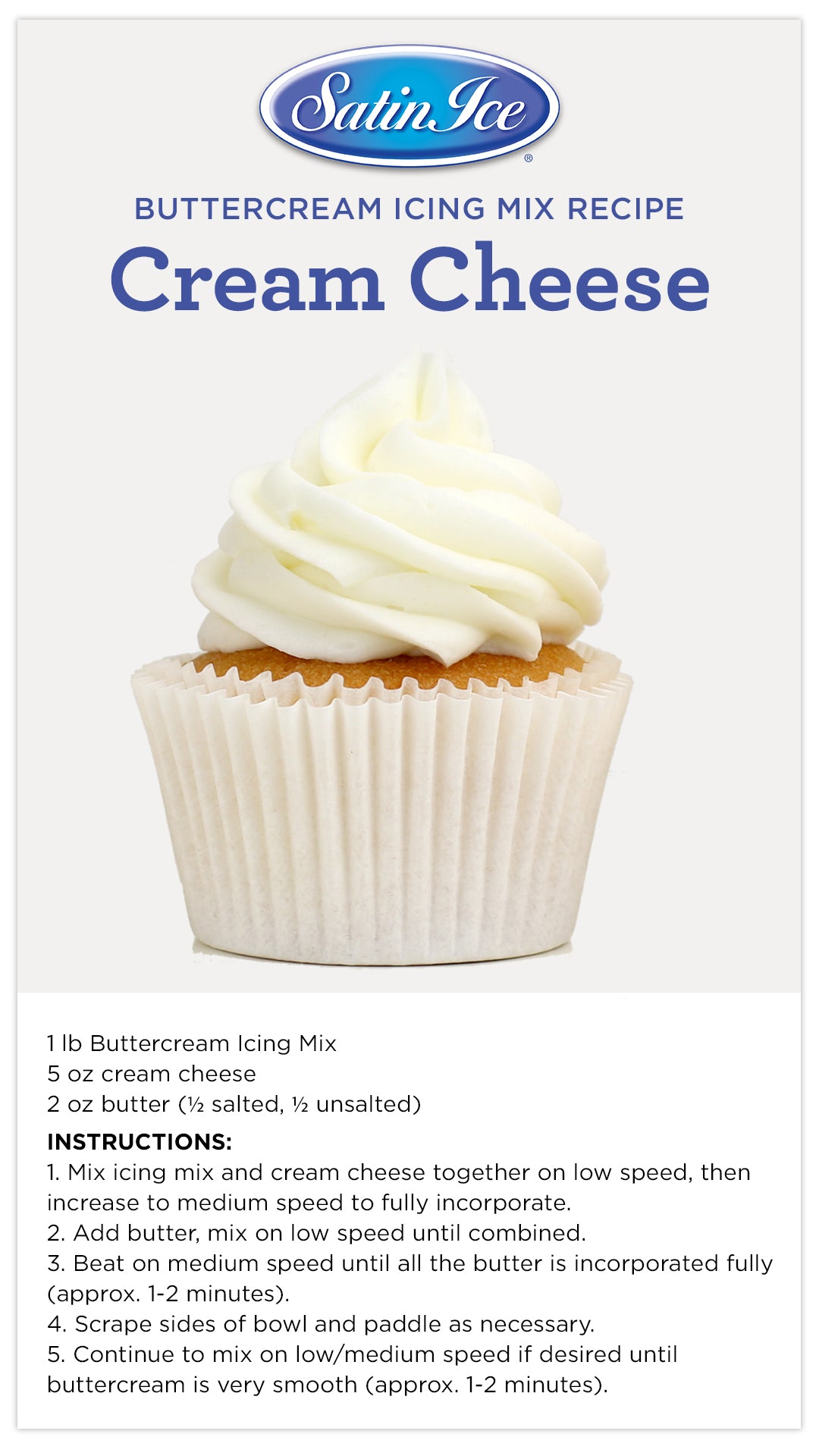 2lbs Buttercream Mix, Satin Ice