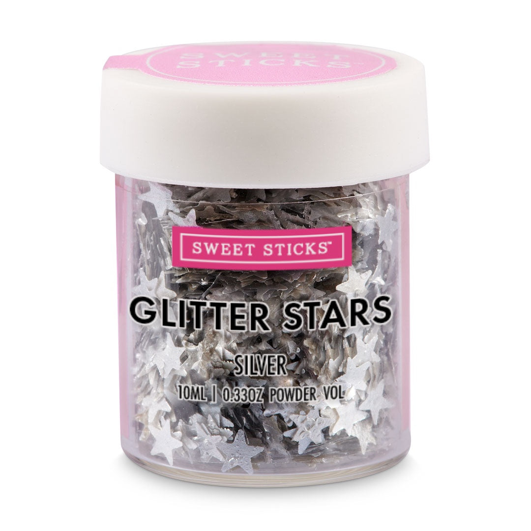 Sweet Sticks Edible Glitter Silver Stars – Frans Cake and Candy
