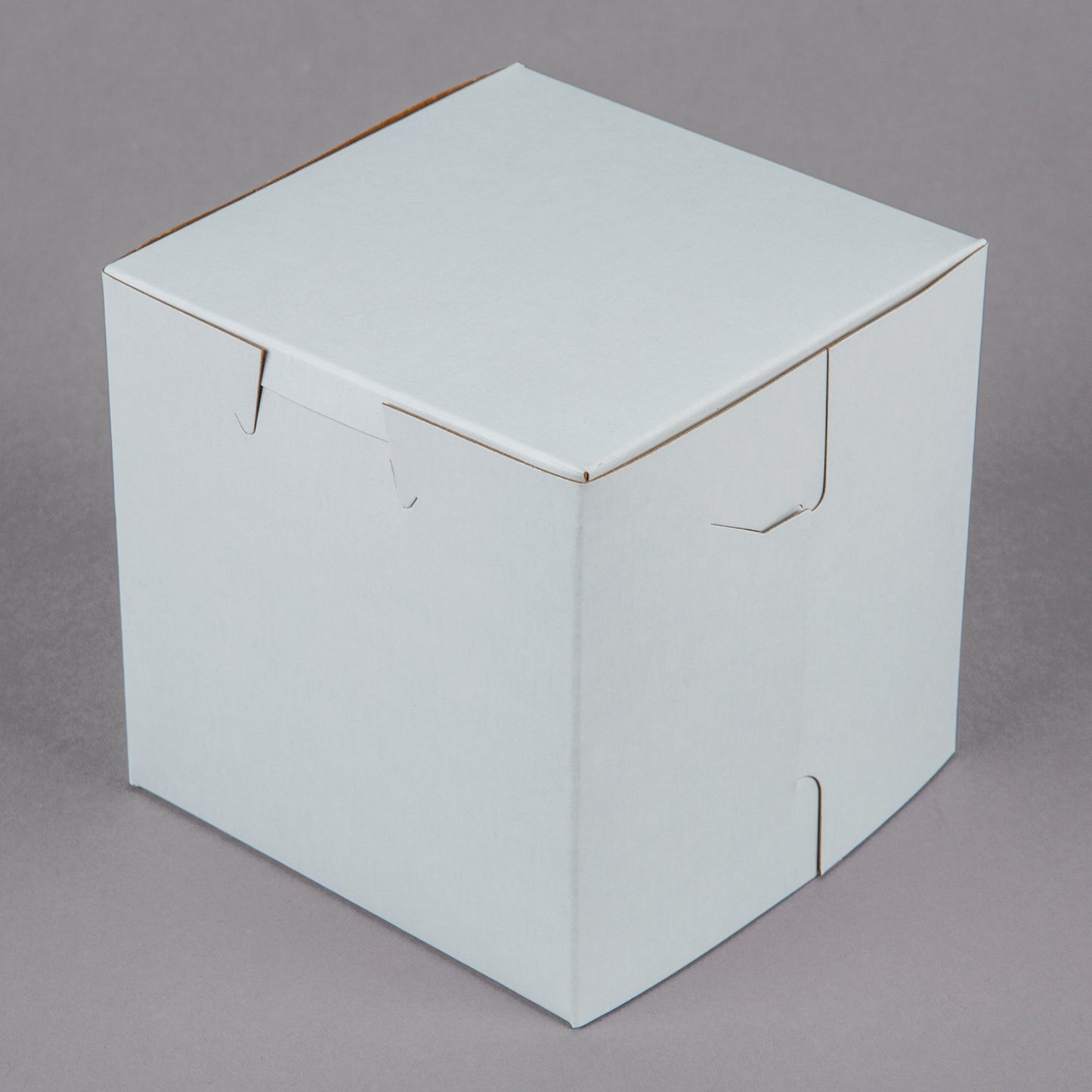 Single White Cupcake Box with Kraft Inside - 4x4x4
