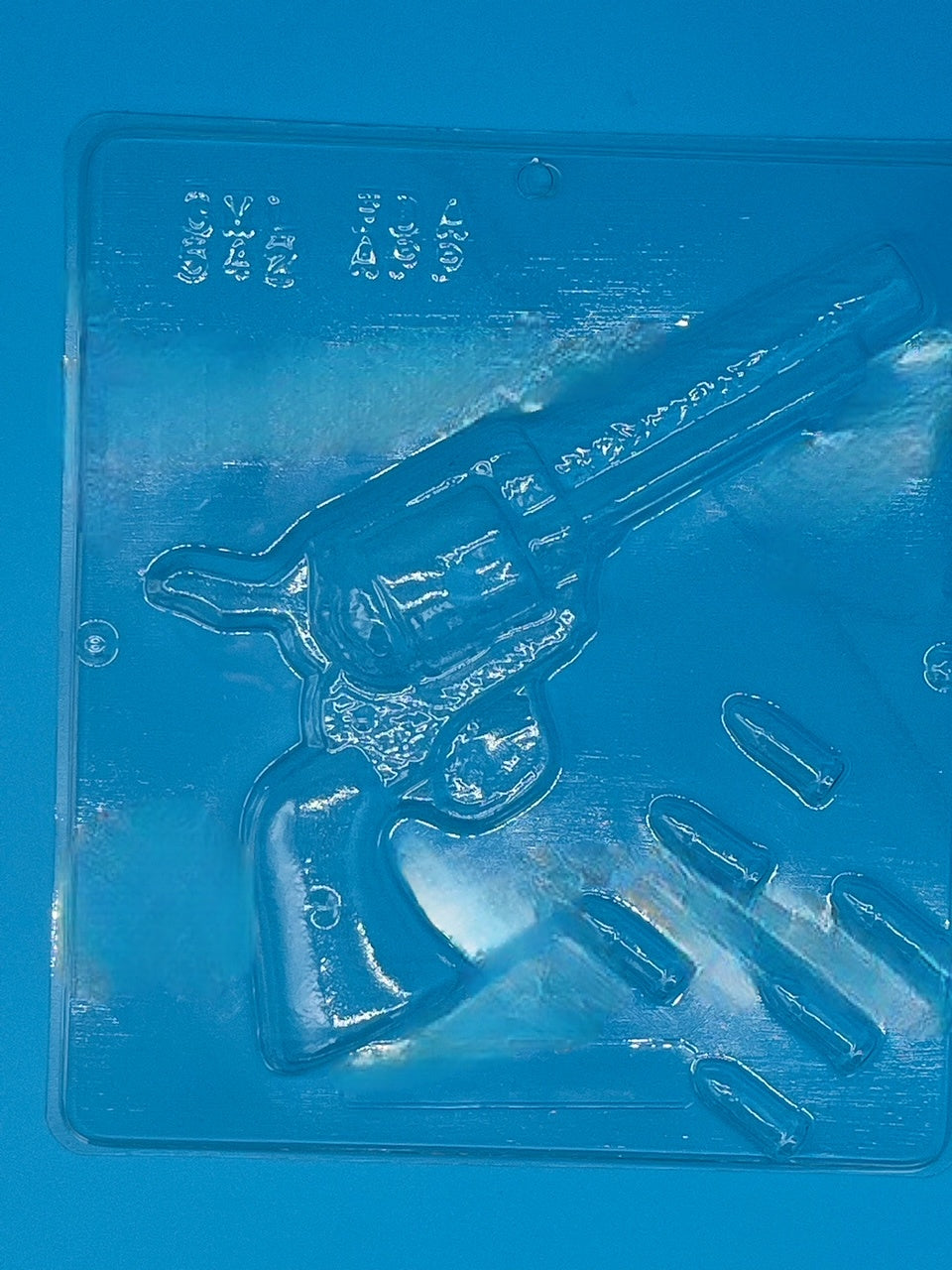 Six Shooter Revolver and Shells Chocolate Mold