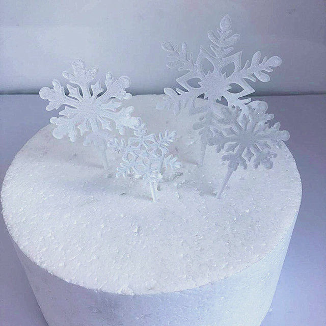 Snowflake Light Silver Acrylic Cake Topper
