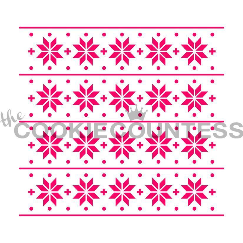 Snowflakes And Stripes Stencil