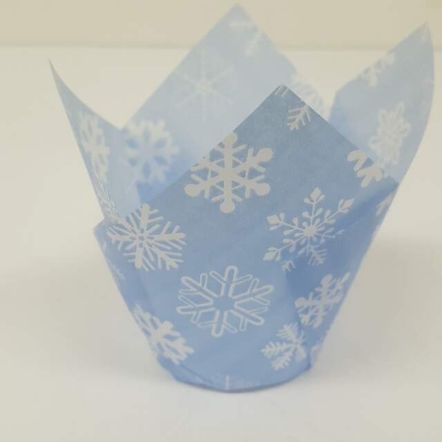 Snowflake Patterned Tulip Cup - 24 Tulip Cups