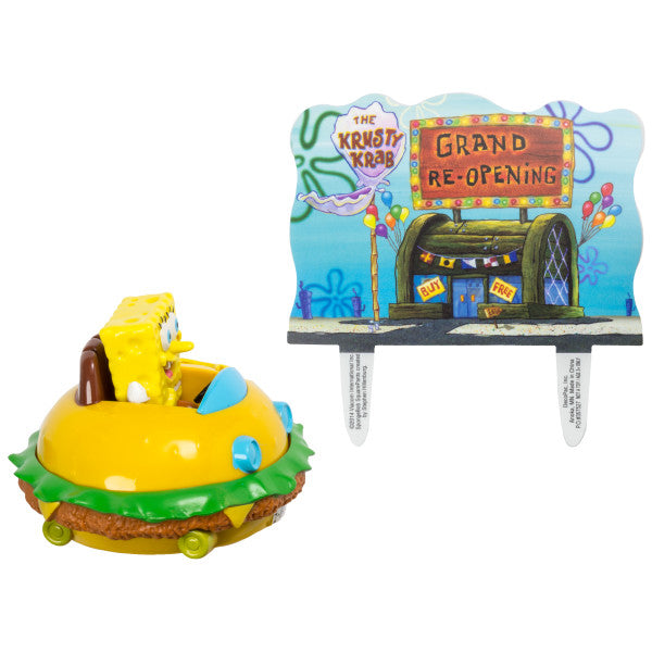 Spongebob Krabby Patty Cake Topper Set