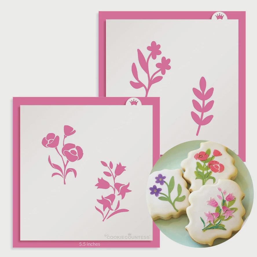 Spring Greenery Stencil Set