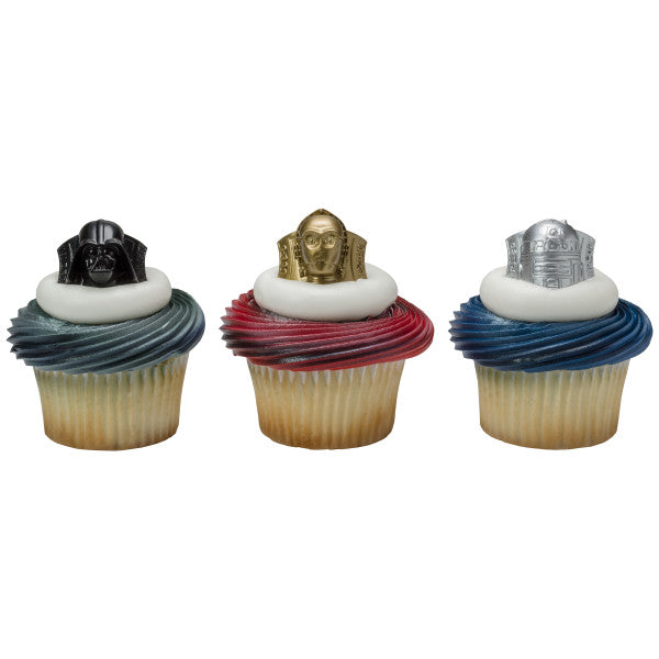 Star Wars-Darth Vader-C3PO-R2D2 Cupcake Rings - 12 Rings