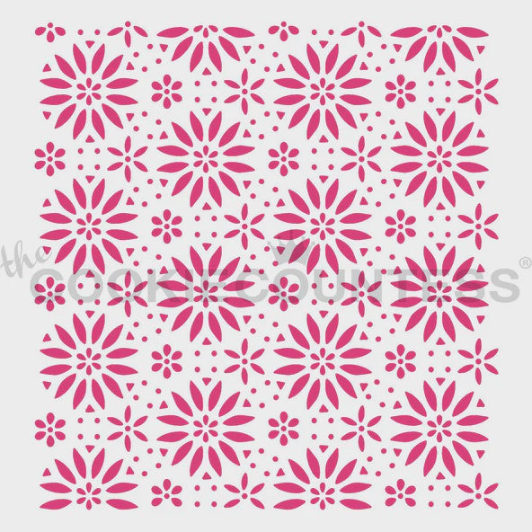 Winter Sky / Poinsettia Background Stencil